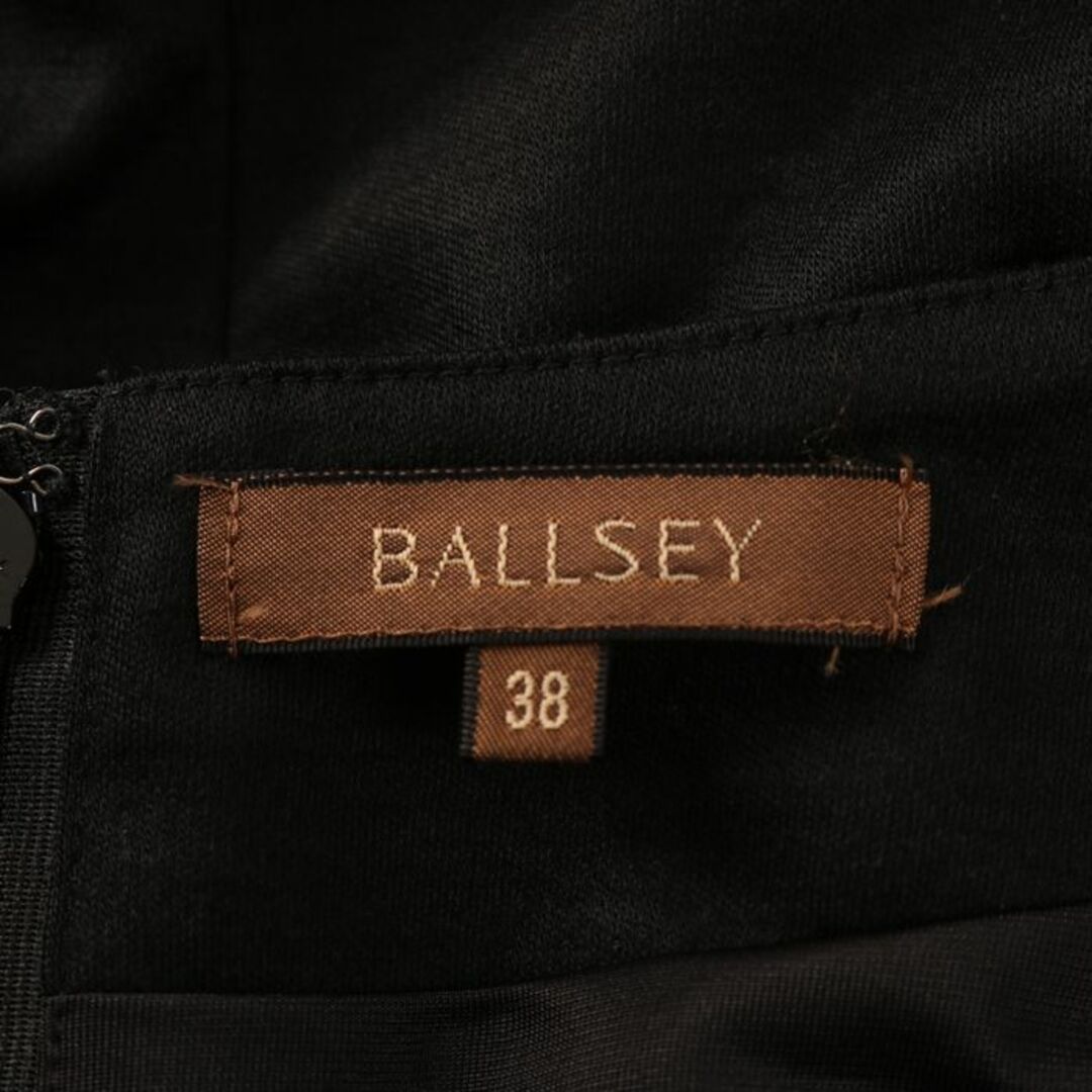 Ballsey(ボールジィ)のボールジー 切替ワンピース ラウンドネック プリーツ ウール100% トゥモローランド レディース 38サイズ ブラック BALLSEY レディースのワンピース(その他)の商品写真