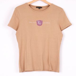 ラルフローレン(Ralph Lauren)のラルフローレン Tシャツ 半袖 ロゴ 無地 コットン100% トップス 日本製 レディース 5fサイズ ブラウン RALPH LAUREN(Tシャツ(半袖/袖なし))