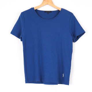ラルフローレン(Ralph Lauren)のラルフローレン Tシャツ 半袖 Vネック ロゴ 無地 コットン100% トップス レディース Lサイズ ブルー RALPH LAUREN(Tシャツ(半袖/袖なし))