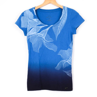 アルマーニエクスチェンジ(ARMANI EXCHANGE)のアルマーニエクスチェンジ Tシャツ 半袖 クルーネック ロゴ ボタニカル柄 トップス レディース XSサイズ ブルー ARMANI EXCHANGE(Tシャツ(半袖/袖なし))