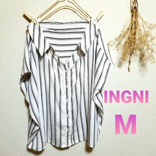 イング(INGNI)の夏シャツ　レディース　とろみ　えり抜きシャツ　M　INGNI(シャツ/ブラウス(半袖/袖なし))