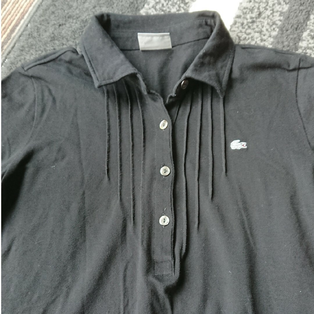 LACOSTE(ラコステ)の値下げ 中古品⭐LACOSTE⭐長袖ポロシャツ 黒 レディースのトップス(ポロシャツ)の商品写真