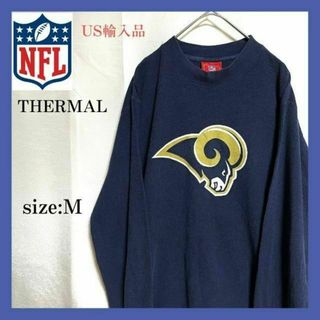 US NFL ロサンゼルスラムズ サーマルロンT ネイビー M ビッグロゴ