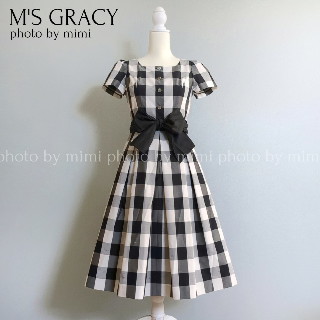 M'S GRACY*WEB掲載*ブロックチェックワンピース