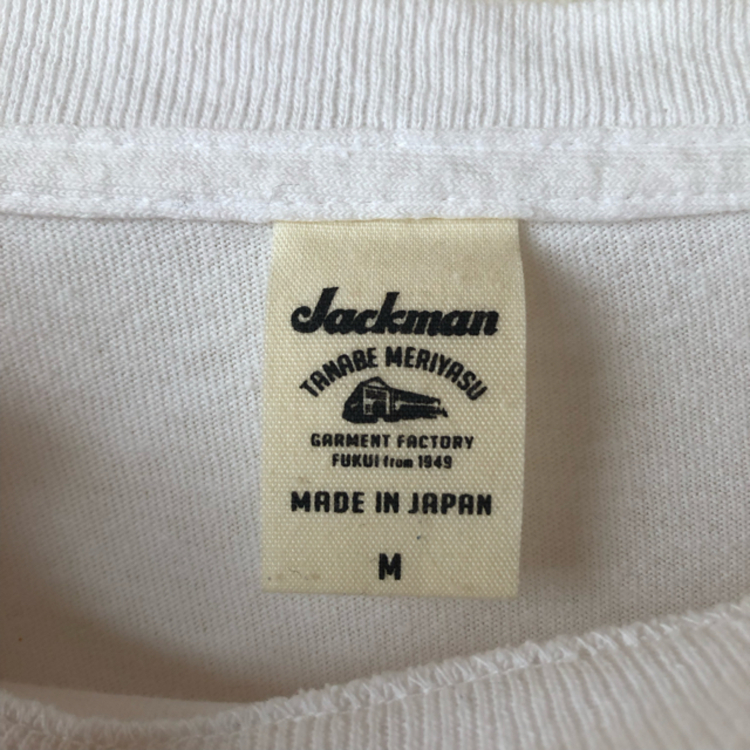 【良デザイン】Jackman ジャックマン カレッジロゴ Tシャツ 日本製 白
