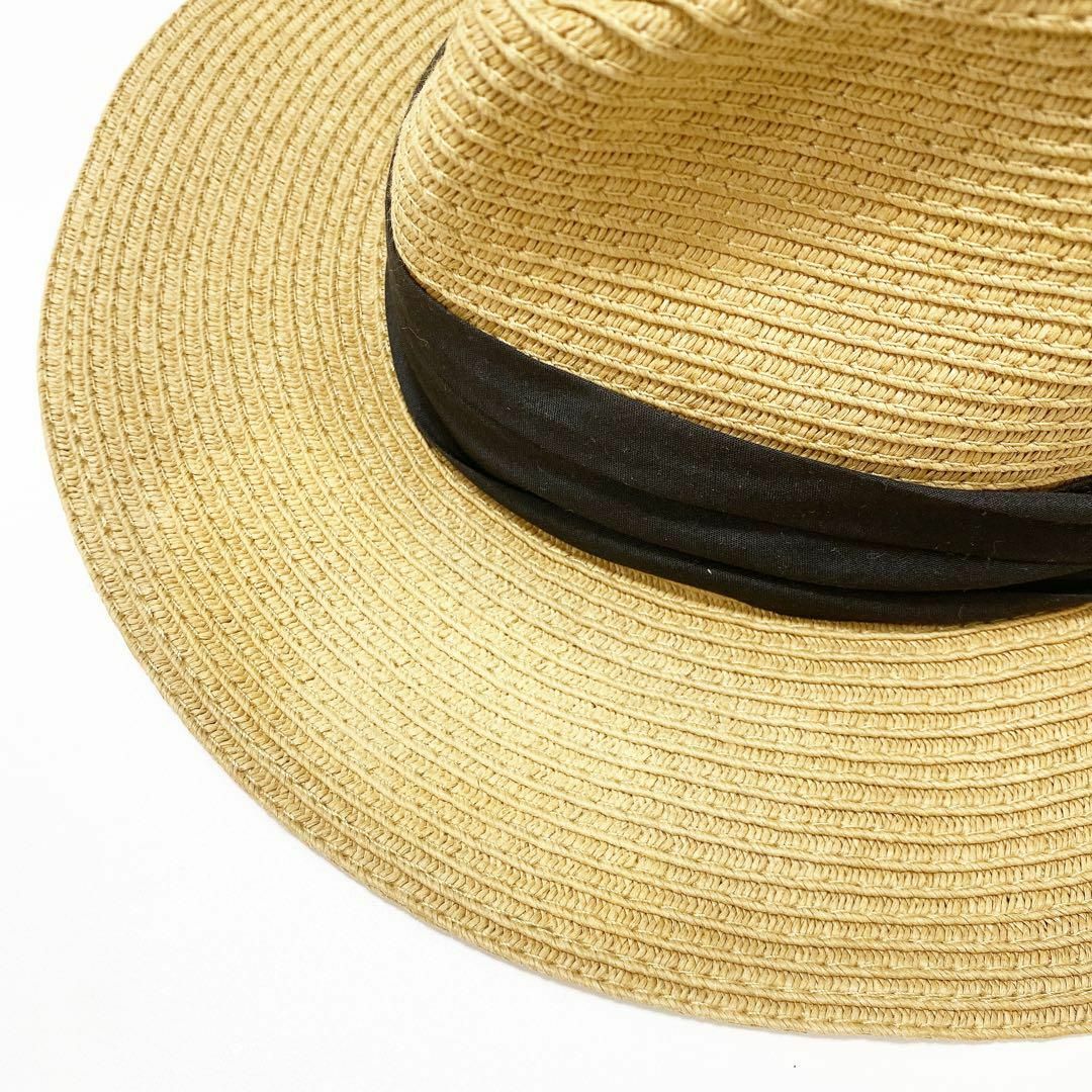GU - GUストローハット麦わら帽子黒リボンつばひろハット GU - GUストローハット麦わら帽子黒リボンつばひろハット