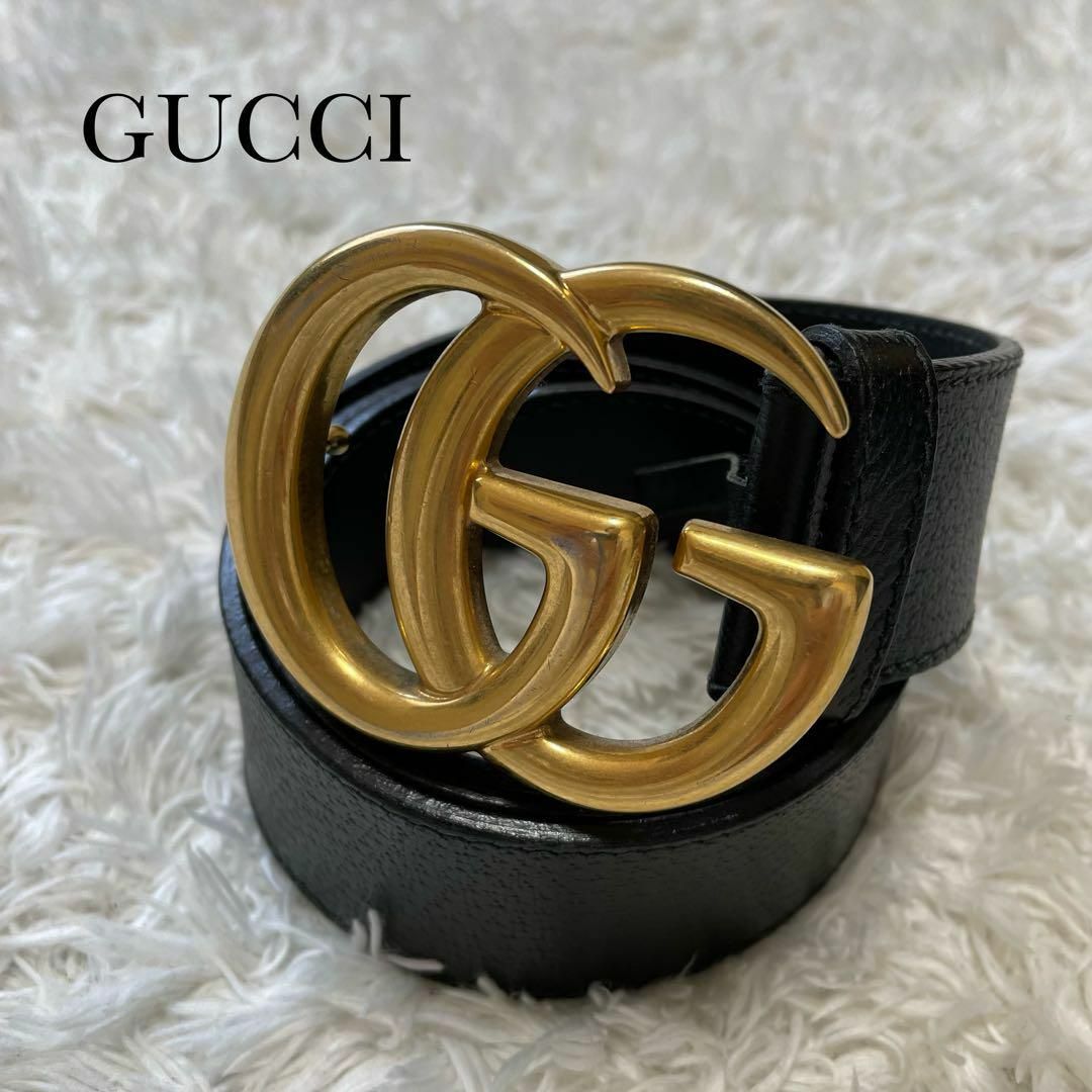 限定品通販 Gucci - グッチ GUCCI GGマーモント Gバックル ベルト 黒