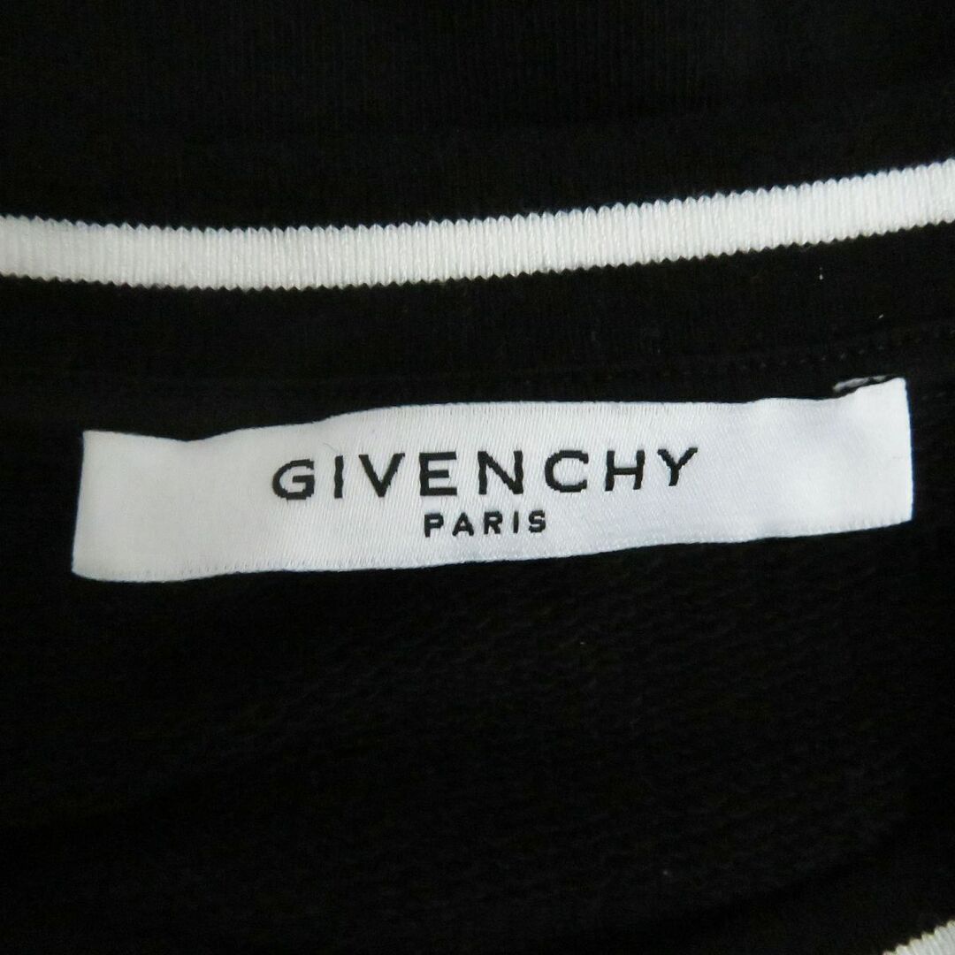 美品□19AW GIVENCHY/ジバンシィ BMJ0383Y3P ロゴ刺繍 クルーネック コットン 長袖 スウェットシャツ/トレーナー ブラック XS 正規品