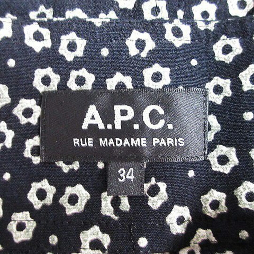 A.P.C(アーペーセー)のアーペーセー A.P.C. スカート フレア ミニ 花柄 34 黒 アイボリー レディースのスカート(ミニスカート)の商品写真