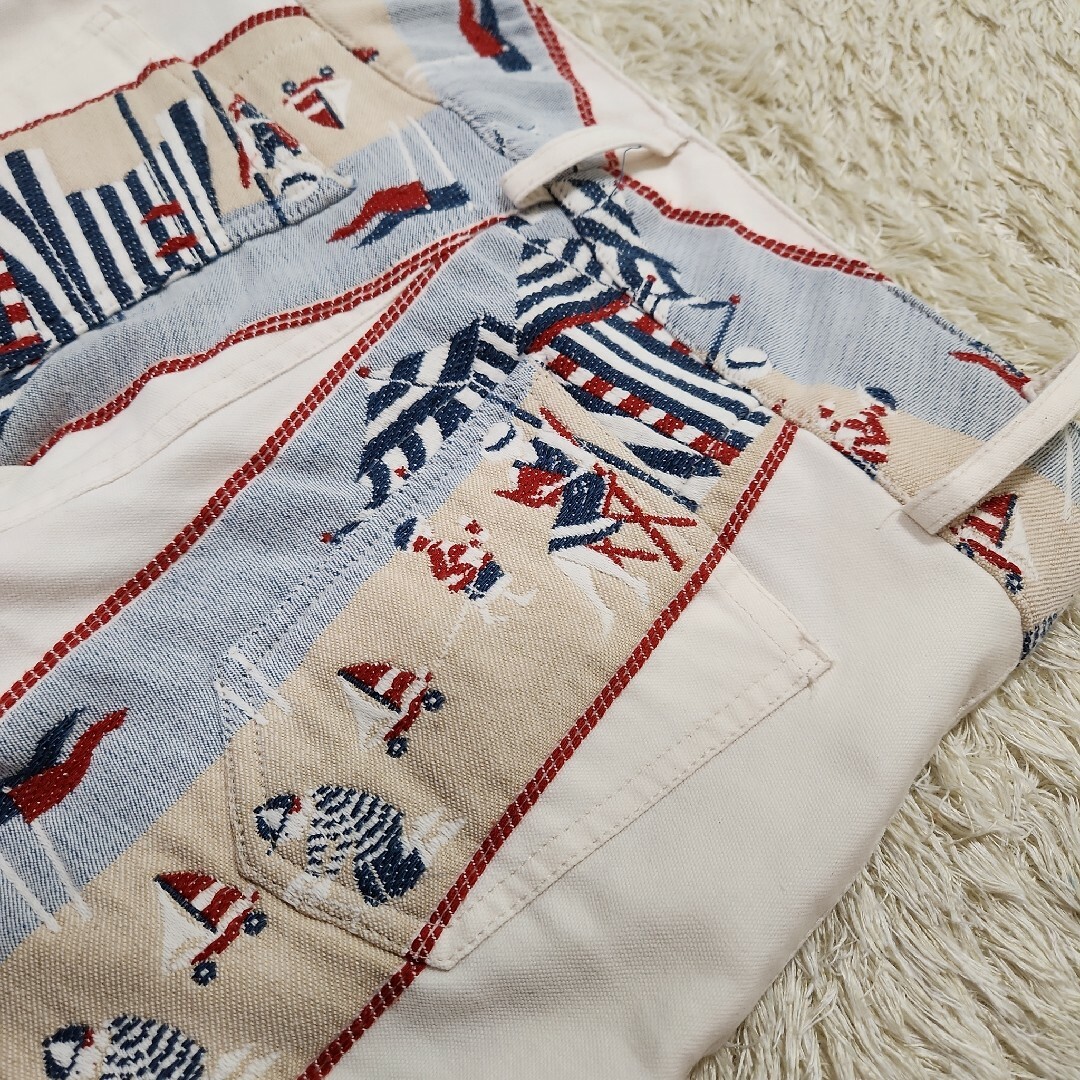 alice+olivia アリスアンドオリビア パンツ 刺繍 白 ジーンズ-