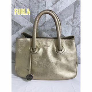 フルラ(Furla)の【良品】FURLA フルラ レザー ハンドバッグ トートバッグ ゴールド 手提げ(ハンドバッグ)