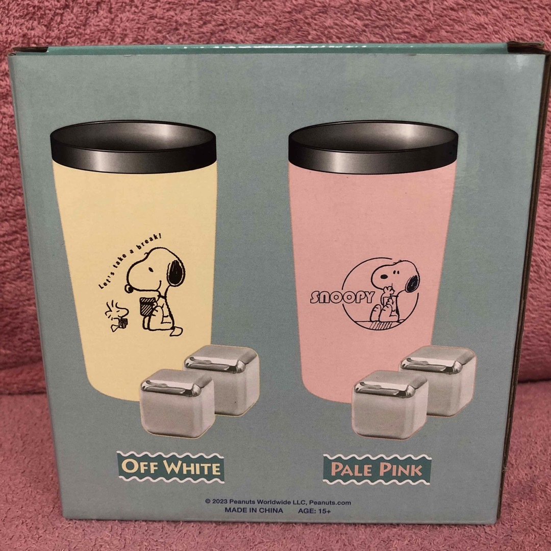 SNOOPY(スヌーピー)の新品　SNOOPY スヌーピー  ステンレスタンブラー　アイスキューブ　ピンク インテリア/住まい/日用品のキッチン/食器(タンブラー)の商品写真