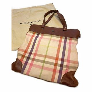 超美品》 バーバリー チェック柄 トートバッグ ピンク系 - トートバッグ