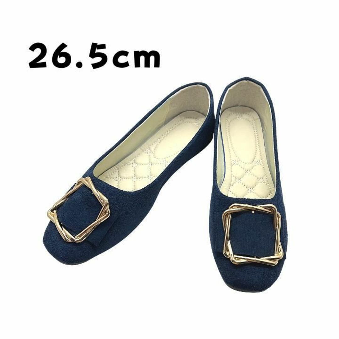 レディース　パンプス　 26.5cm　ブルー　スエード　軽量　ローヒール レディースの靴/シューズ(ハイヒール/パンプス)の商品写真