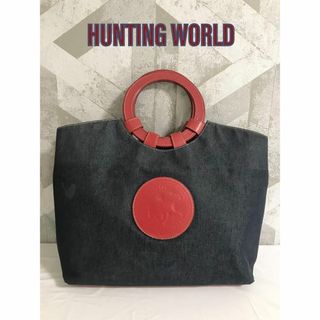 ハンティングワールド(HUNTING WORLD)の【良品】HUNTING WORLD デニム×レザー ハンドバッグ トートバッグ(ハンドバッグ)