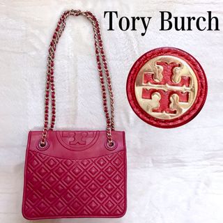 トリーバーチ(Tory Burch)のTory Burch キルティング チェーン デカロゴ ショルダーバッグ 赤(ショルダーバッグ)