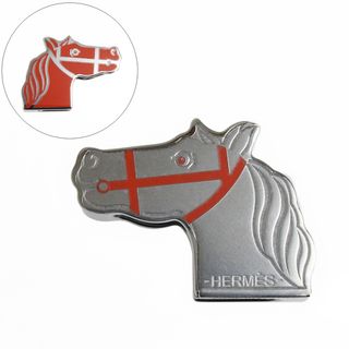 エルメス(Hermes)のエルメス カドリージュ 馬 ツイリーリング スカーフリング オレンジ シルバー金具 箱付 HERMES（新品・未使用品）(その他)