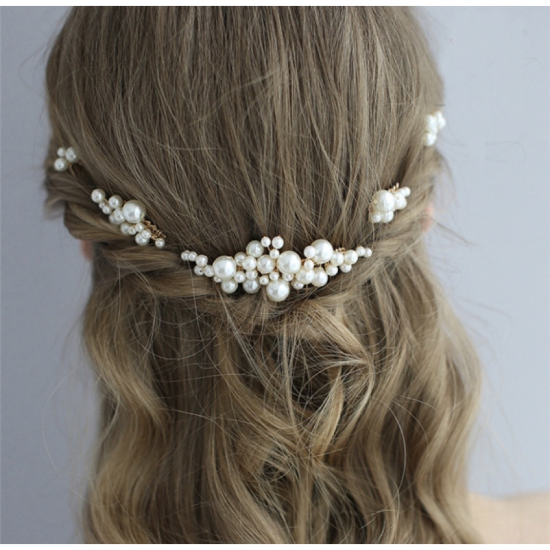 ヘアピン　ヘアアクセサリー  髪飾り　ヘアクリップ　ヘアコーム　結婚式　入学式 レディースのヘアアクセサリー(ヘアピン)の商品写真