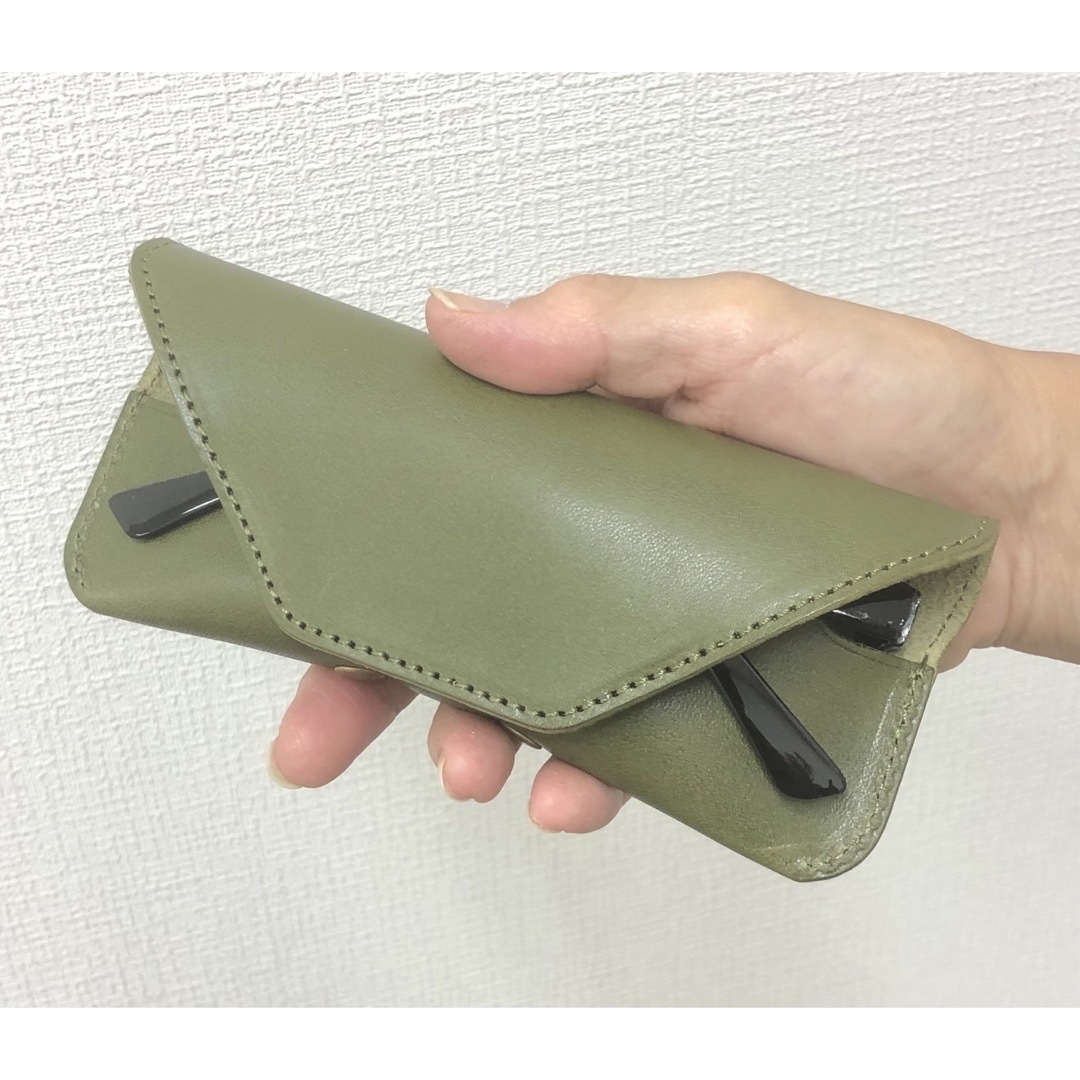 栃木レザー メガネケース キャメル 本革 コンパクト おしゃれ 日本製 ヌメ革