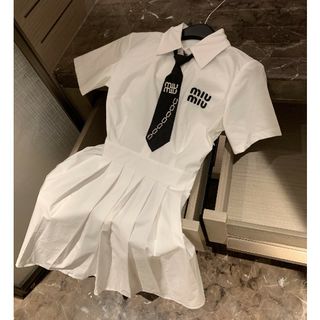 ミュウミュウ miumiu フリル ティアード ワンピース ワンピ ドレス