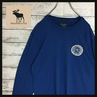 アバクロンビーアンドフィッチ(Abercrombie&Fitch)の【美品最高の肌触り】アバクロンビー&フィッチ　長袖ワッペンTシャツ 青　C89(Tシャツ/カットソー(七分/長袖))