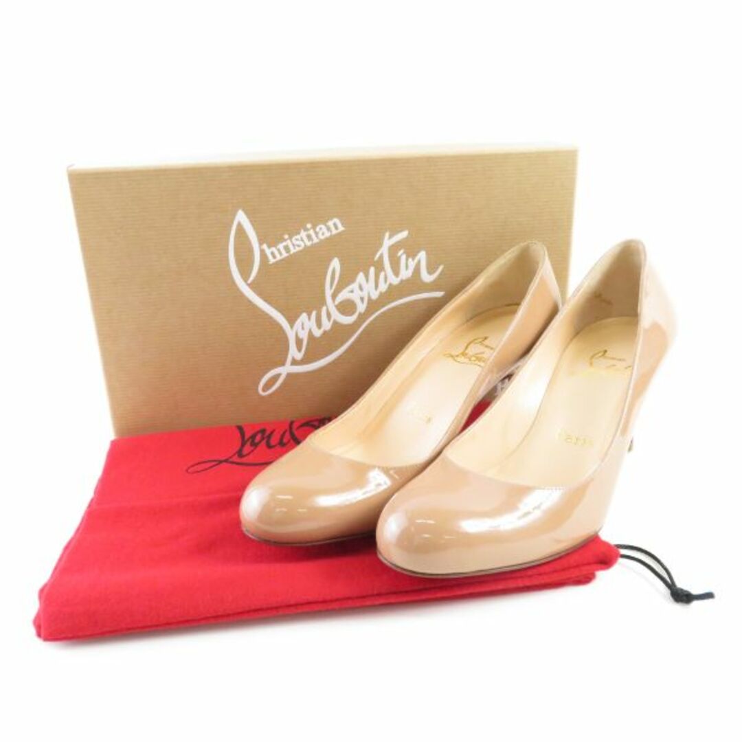 美品 Christian Louboutin ルブタン SIMPLE PUMP 70 PATENT CALF 3080363 パンプス 1点 ベージュ 35.5 レディース AY4021C  レディースの靴/シューズ(ハイヒール/パンプス)の商品写真