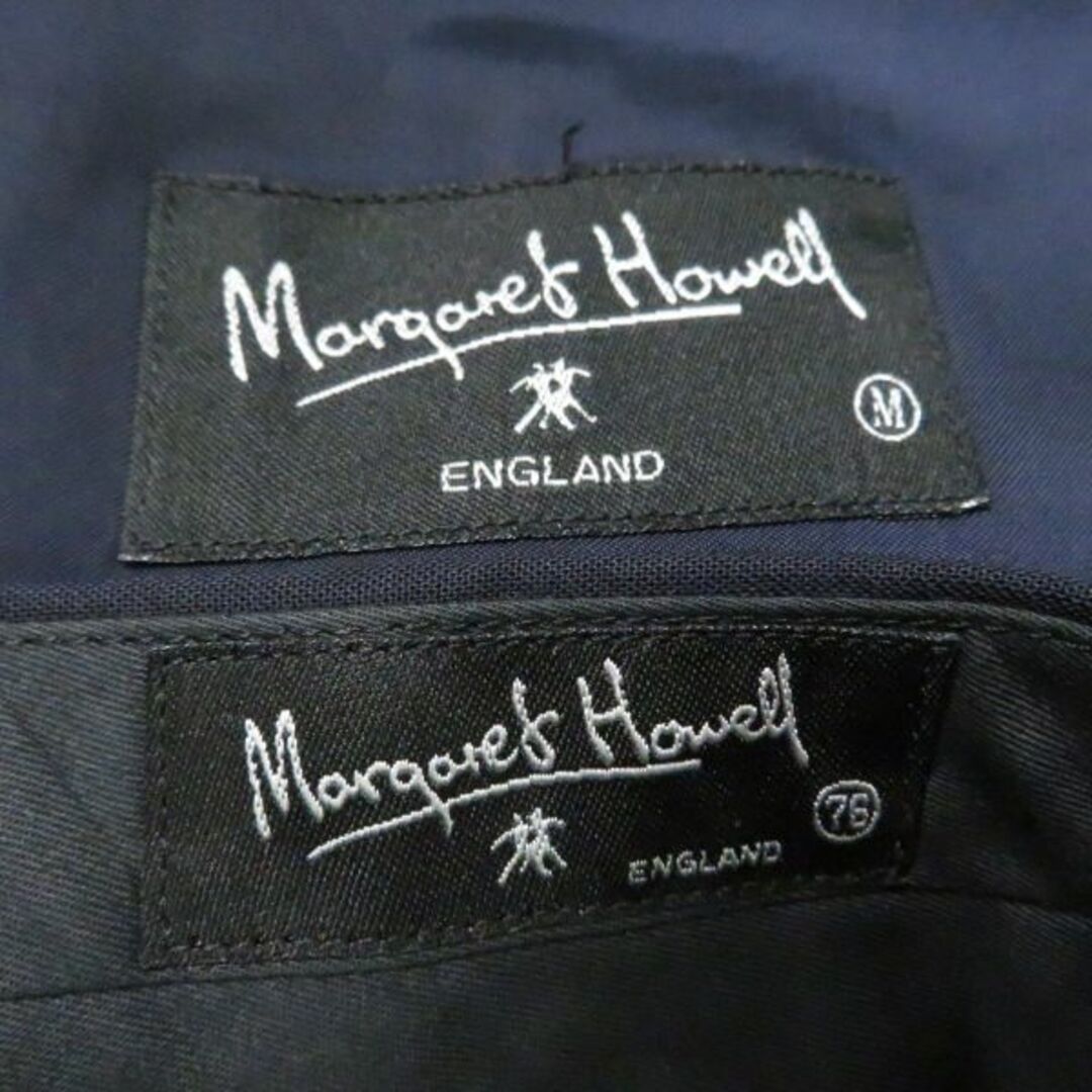 MARGARET HOWELL(マーガレットハウエル)のMargaret Hawell マーガレットハウエル スーツ 1点 ブラック M 毛：100％ 裏地：キュプラ MH-017315 肩パット メンズ AN137A61  メンズのスーツ(スーツジャケット)の商品写真