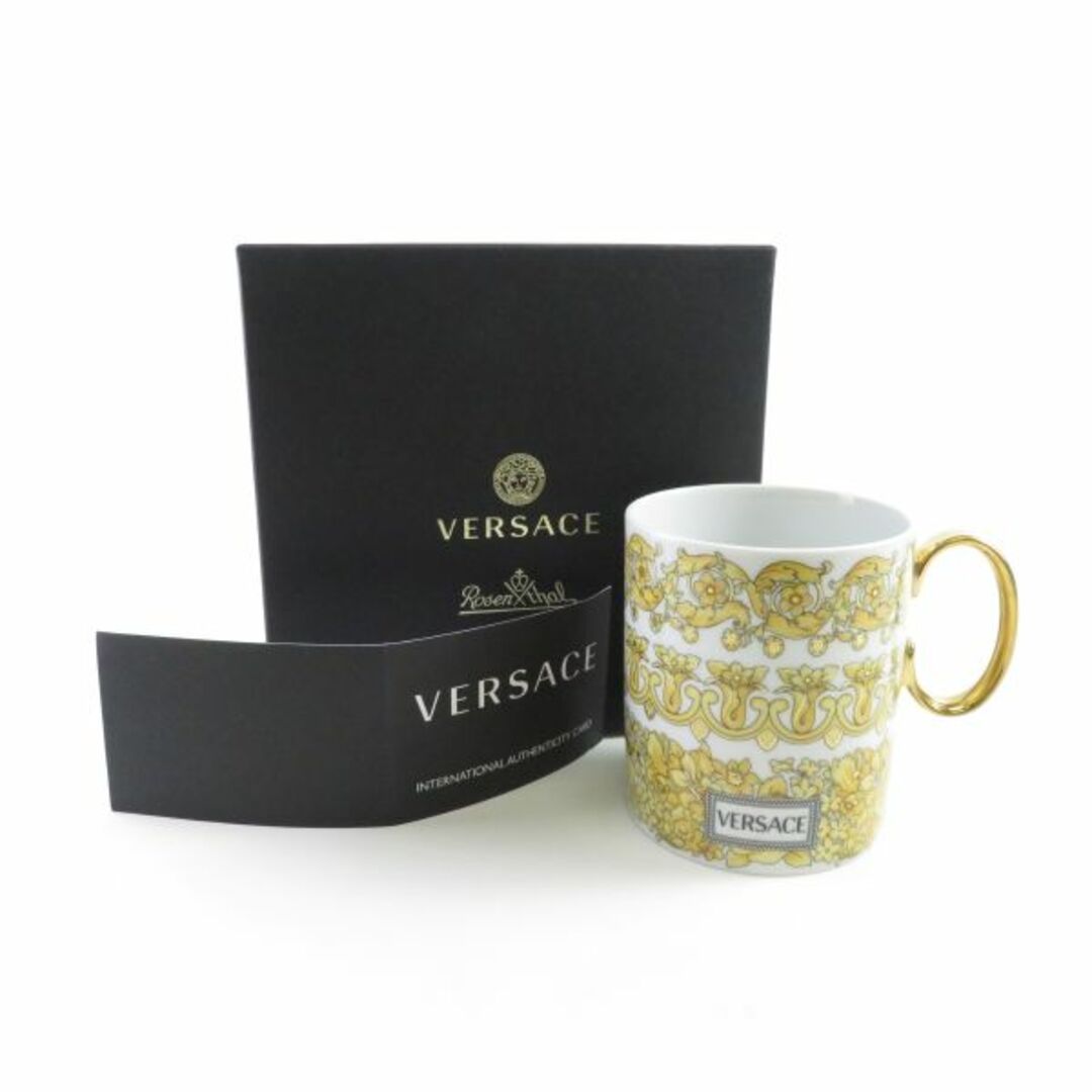 未使用 VERSACE × Rosenthal ヴェルサーチ×ローゼンタール メデューサ ラプソディ マグカップ 1点 コップ ホワイト ゴールド SC7264E