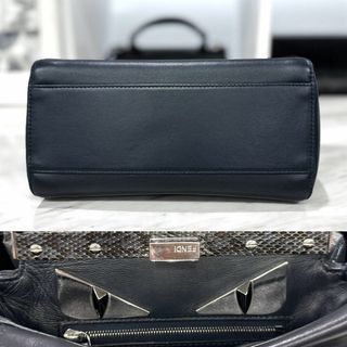 FENDI   美品 フェンディ ピーカブー ミニ レザー×パイソン 2way