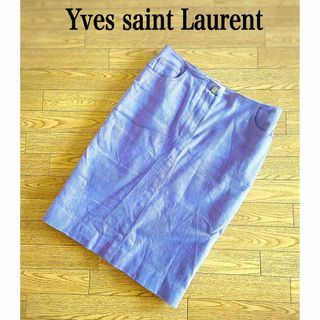 イヴサンローラン(Yves Saint Laurent)のイヴサンローランリヴゴーシュ/ タイトスカート パープル(ひざ丈スカート)