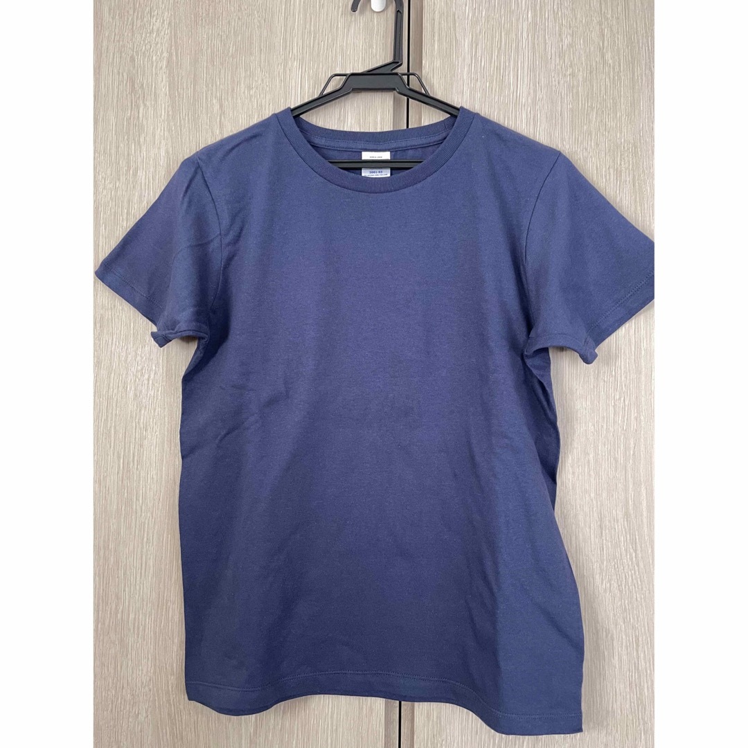 【新品未使用】無地半袖Tシャツ(ネイビー) キッズ/ベビー/マタニティのキッズ服女の子用(90cm~)(Tシャツ/カットソー)の商品写真