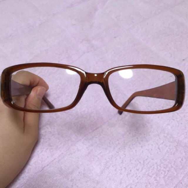 茶色 伊達メガネ レディースのファッション小物(サングラス/メガネ)の商品写真