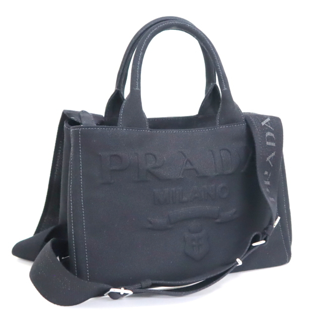 【PRADA】プラダ カナパ 2Wayバック コットンキャンバス ブラックシルバー金具 1BG439/hm09144tm18B439