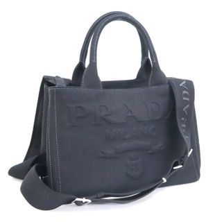 PRADA ハンドバッグ ポシェットカナパミニ 黒 シルバー  スパンコール