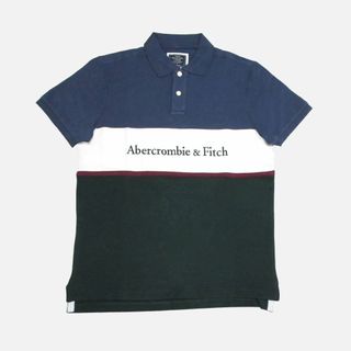 アバクロンビーアンドフィッチ(Abercrombie&Fitch)の★新品★アバクロンビー&フィッチ★ロゴ刺繍ポロ (Navy/Green/XL)(ポロシャツ)