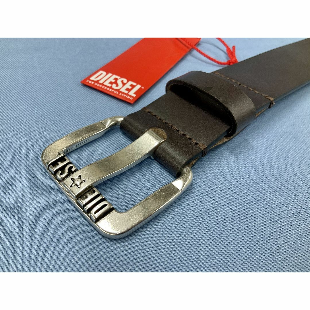 ディーゼル ベルト 21A23 90 ダークブラウン ロゴ 新品 X08881