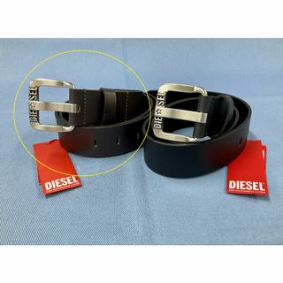 DIESEL - ディーゼル ベルト 21A23 90 ダークブラウン ロゴ 新品