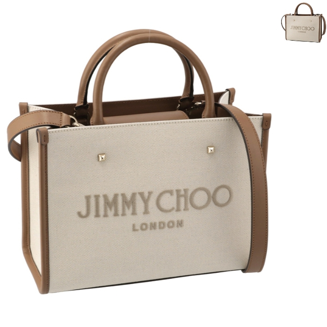 ジミーチュウ JIMMY CHOO トートバッグ スモール VARENNE TOTE S キャンバス ロゴ 2023年秋冬新作 VARENNETOTES LJJ