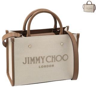 ジミーチュウ(JIMMY CHOO)のジミーチュウ JIMMY CHOO トートバッグ スモール VARENNE TOTE S キャンバス ロゴ 2023年秋冬新作 VARENNETOTES LJJ (ハンドバッグ)