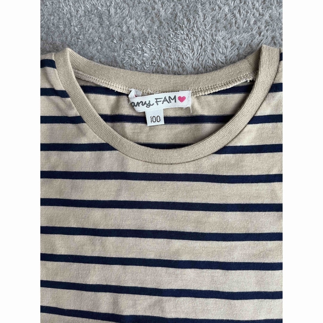 anyFAM(エニィファム)の新品、未使用　エニィファム　ボーダー半袖ティシャツ  キッズ/ベビー/マタニティのキッズ服女の子用(90cm~)(Tシャツ/カットソー)の商品写真