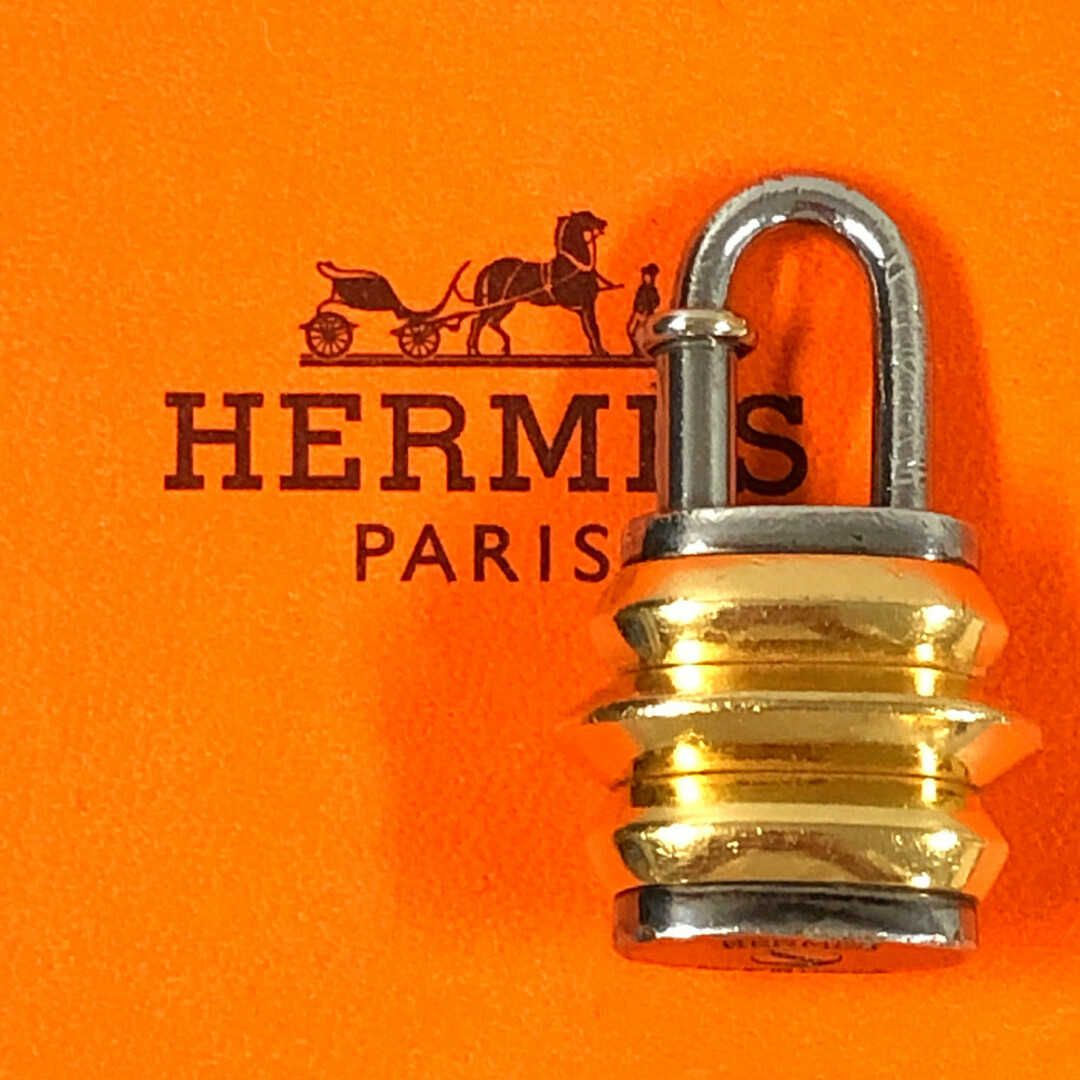 HERMES エルメス 1991年限定 カデナ ランタン トップ チャーム シルバー×ゴールド 正規品 / 31445