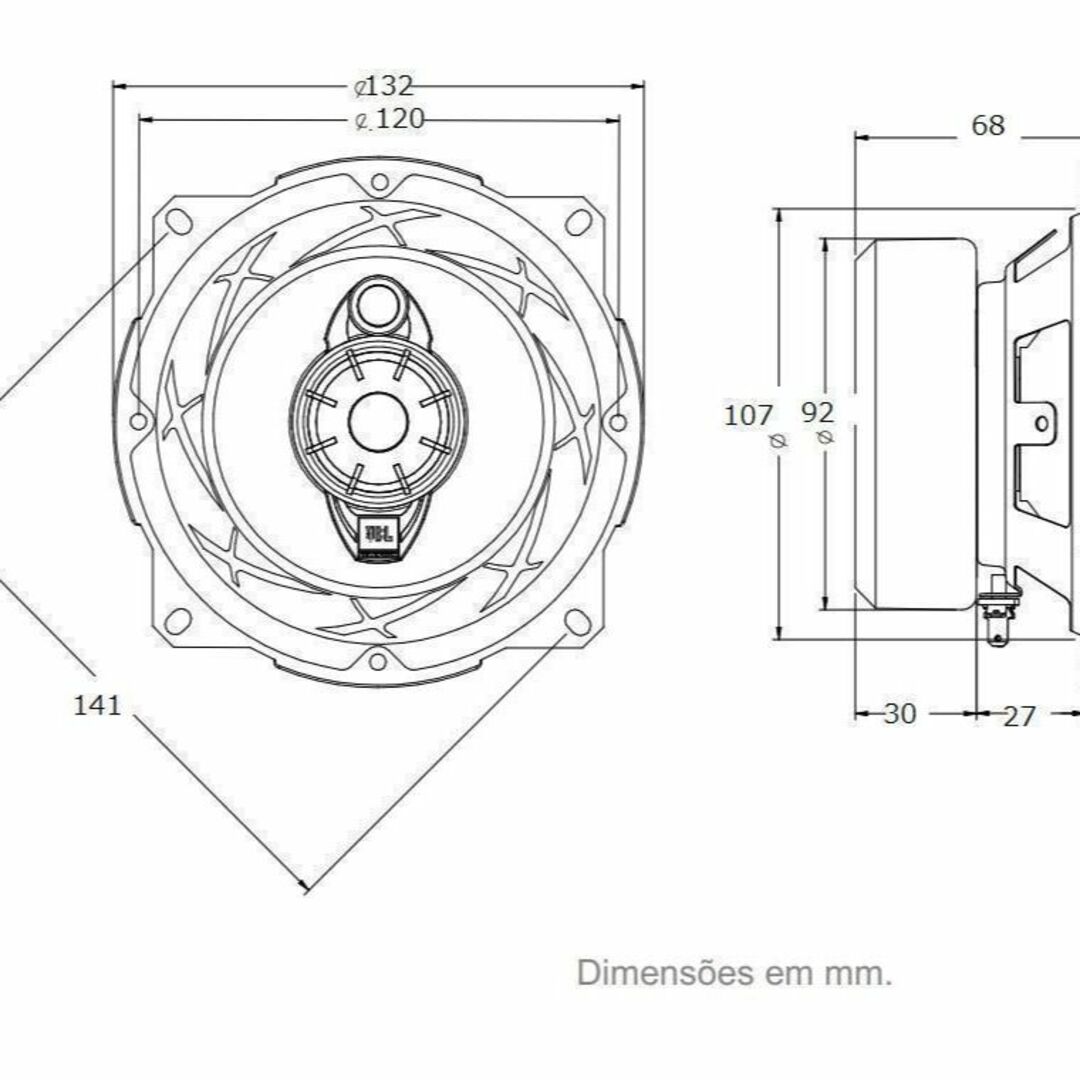 ペア JBL 5TR6A コアキシャル カースピーカー（13cm）カーオーディオ 自動車/バイクの自動車(カーオーディオ)の商品写真