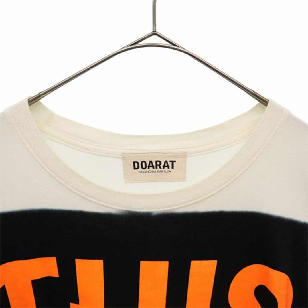 DOARAT(ドゥアラット)のドゥアラット ボーダー柄 半袖 Tシャツ ホワイト×ブラック DOARAT 日本製 プリント メンズ 【中古】  【230721】 メール便可 メンズのトップス(Tシャツ/カットソー(半袖/袖なし))の商品写真