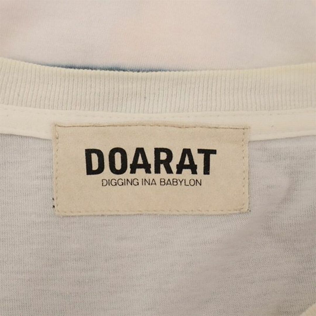 DOARAT(ドゥアラット)のドゥアラット ボーダー柄 半袖 Tシャツ ホワイト×ブラック DOARAT 日本製 プリント メンズ 【中古】  【230721】 メール便可 メンズのトップス(Tシャツ/カットソー(半袖/袖なし))の商品写真