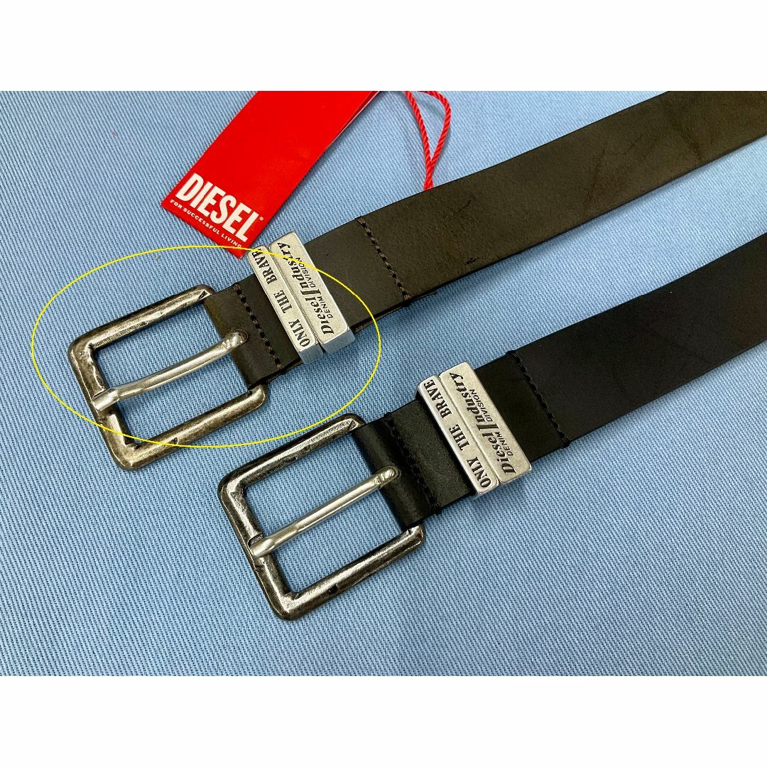 DIESEL - ディーゼル ベルト 23A23 90 ダークブラウン ロゴ 新品