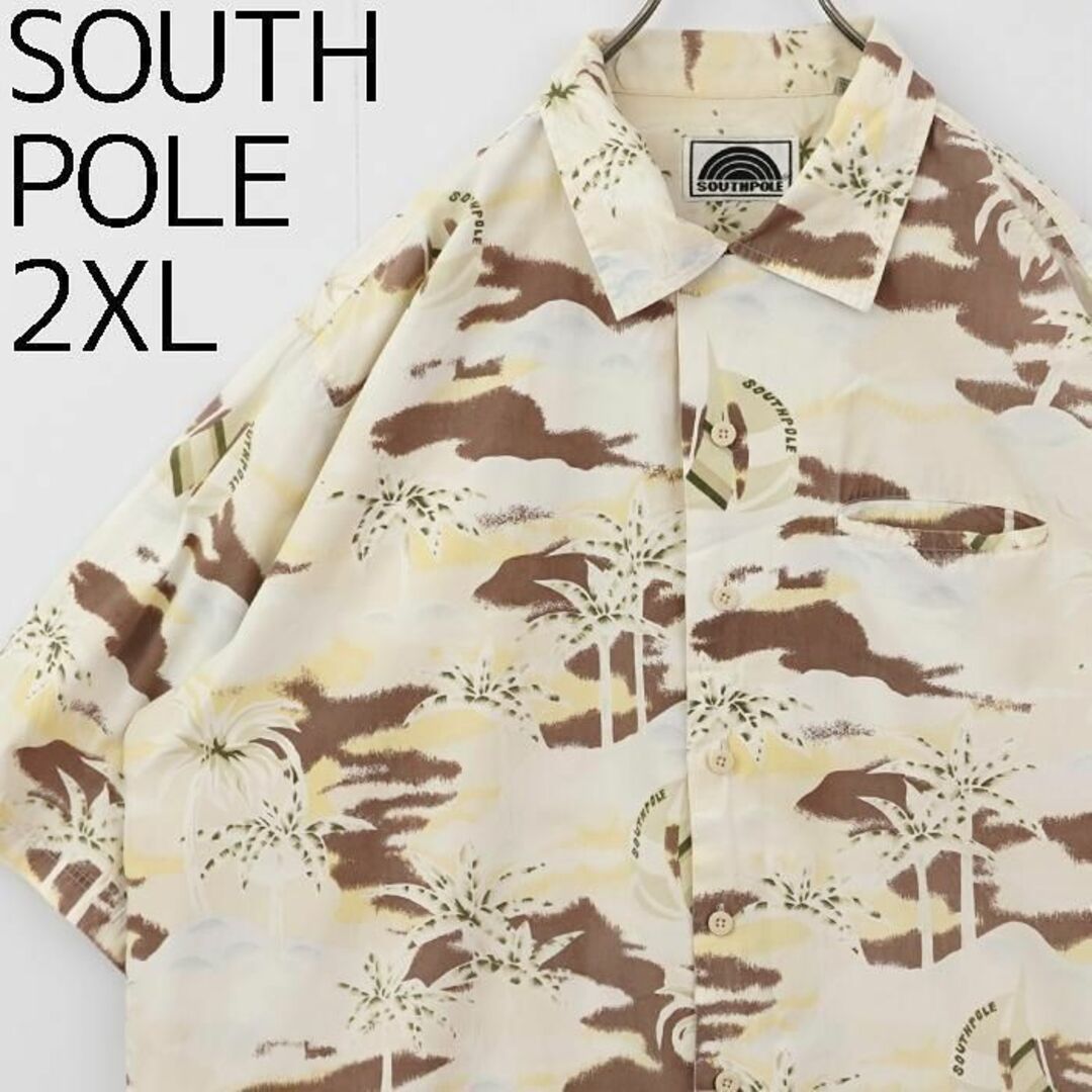 SOUTH POLE - サウスポール ポケット 開襟半袖アロハシャツ ヒップ