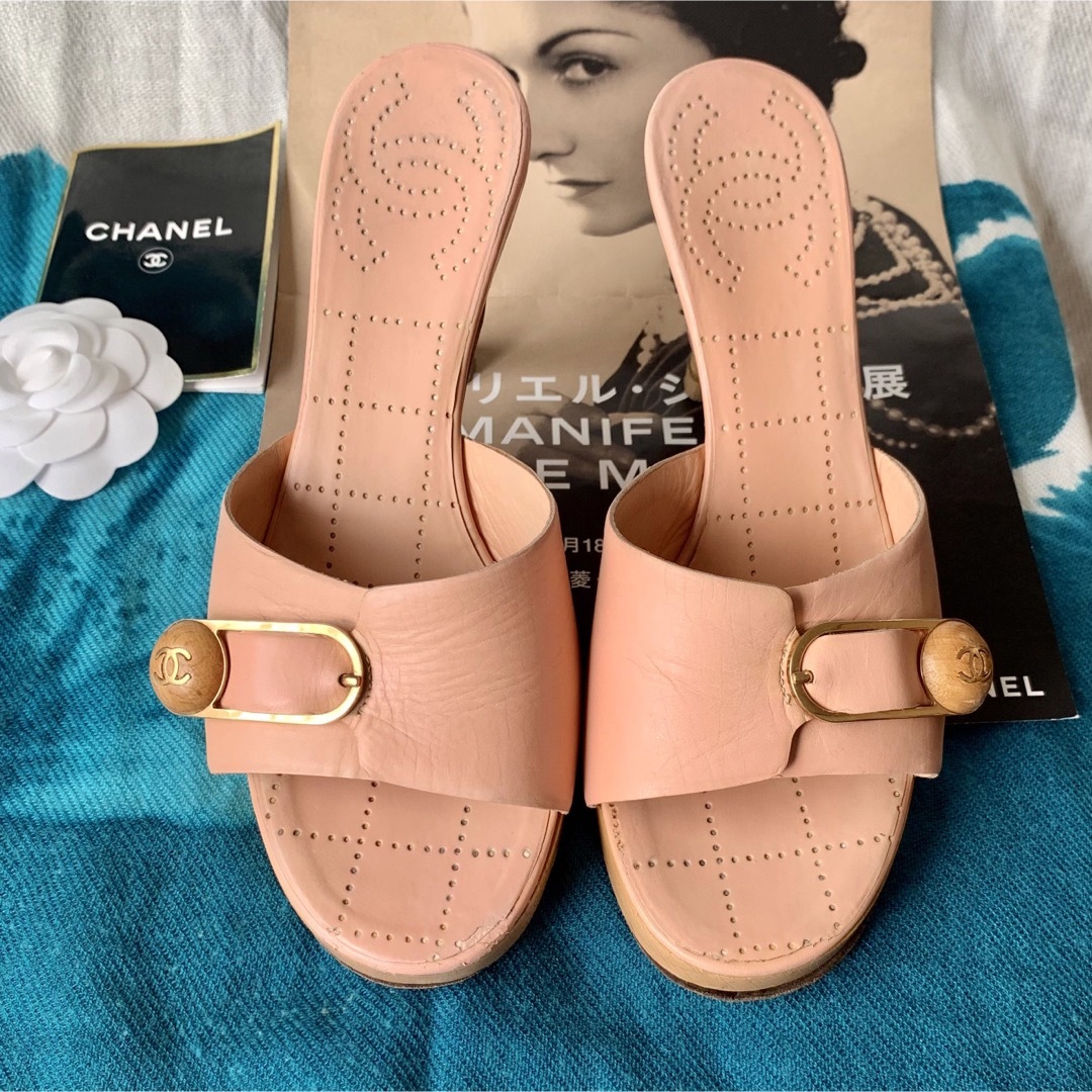 CHANEL - CHANEL シャネル ミュール サンダル ココマーク ロゴ入り