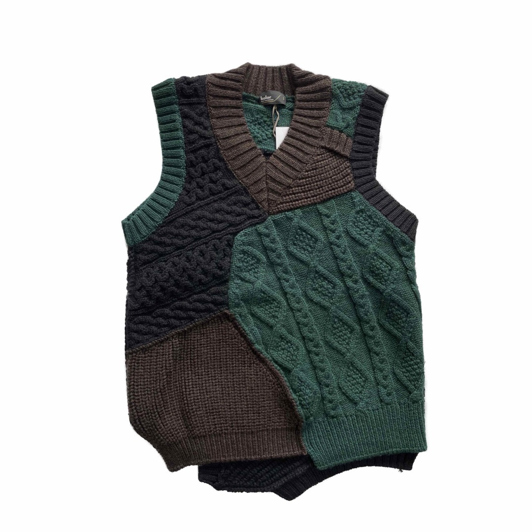 Kolor 18AW CRAZY PATTERN KNIT VEST