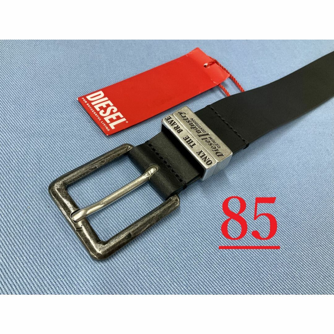 DIESEL - ディーゼル ベルト 23B23 サイズ85 ブラック ロゴ 新品