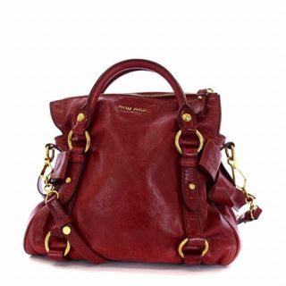 美品 正規品 miu miu 2way ショルダーバッグ 赤 レッド レザー5BH092